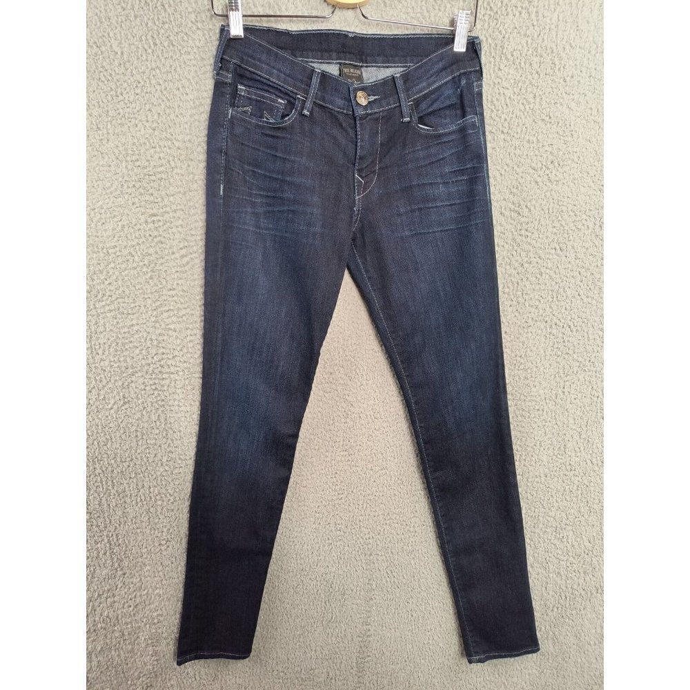 True Religion Brand Jeans Womens 26‎ Skinny Blue Distressed Pocket - Picture 3 of 14